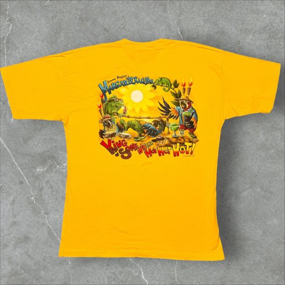 Vtg Y2K Jimmy Buffett Margaritaville "Hot Hot Hot" Animal Print Shirt - XL - Picture 2 of 8